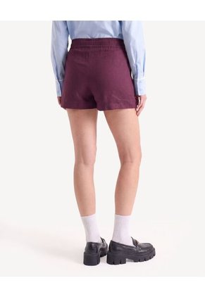 Short Fluido De Ajuste Confortable  Para Mujer Vino Seven Seven