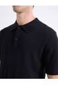 Polo Tejido De Ajuste Cómodo  Para Hombre Negro Seven Seven de Seven Seven