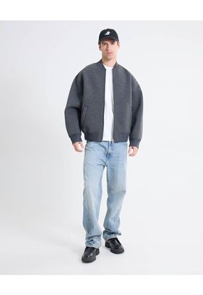 Chaqueta Bomber De Diseño Urbano  Para Hombre Gris Seven Seven