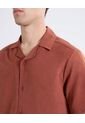 Camisa Resort De Caída Ligera  Para Hombre Naranja Seven Seven de Seven Seven