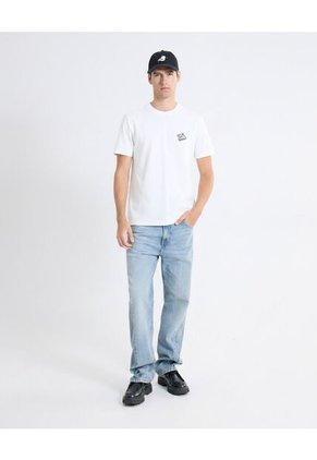 Camiseta Gráfico Frontal  Para Hombre Blanco Seven Seven
