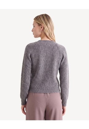 Saco Tejido De Caída Versátil  Para Mujer Gris Seven Seven