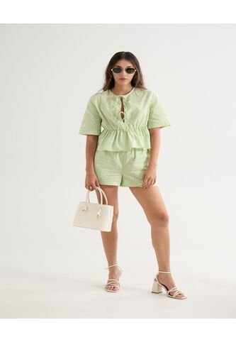 Blusa Para Mujer Manga Corta Color Verde Marca Seven Seven #28124044 Seven Seven