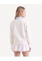 Buzo Hoodie Con Bordado Frontal  Para Mujer Crema Seven Seven de Seven Seven