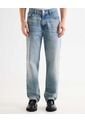 Jeans Straight Tono Medio Con Desgastes  Para Hombre Gris Seven Seven de Seven Seven