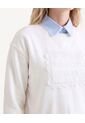 Buzo Hoodie Con Bordado Frontal  Para Mujer Crema Seven Seven de Seven Seven