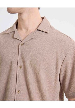 Camisa Textura Rústica  Para Hombre Café Seven Seven