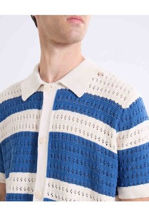 Camisa Tejida De Punto   Para Hombre Beige Seven Seven
