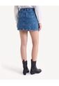 Falda Corta Con Pliegues Decorativos  Para Mujer Azul Seven Seven de Seven Seven