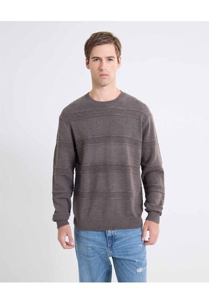 Saco Textura De Rayas  Para Hombre Gris Seven Seven