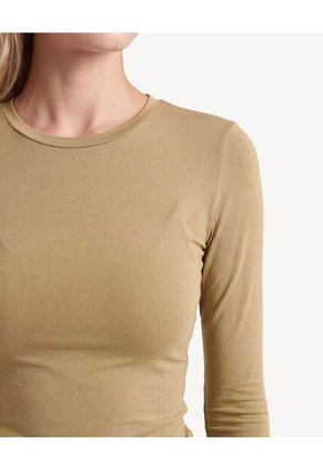 Camiseta Ajustada De Cuello Redondo  Para Mujer Amarillo Seven Seven