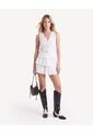Blusa Ojalillo Con Lazos Frontales  Para Mujer Blanco Seven Seven de Seven Seven
