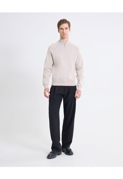 Pantalón Sastre De Corte Actual  Para Hombre Negro Seven Seven