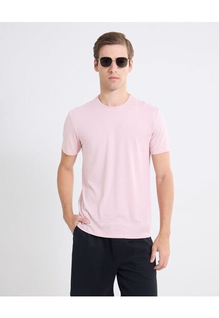 Camiseta Slim Ajustada   Para Hombre Rosado Seven Seven