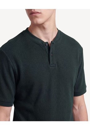 Polo Bomber Con Textura  Para Hombre Verde Seven Seven