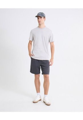 Camiseta Básica De Acabado Suave  Para Hombre Gris Seven Seven
