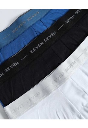Bóxer Medio En Algodón Suave X3 Para Hombre Azul Seven Seven