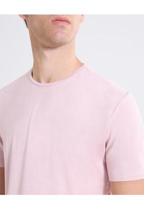 Camiseta Slim Ajustada   Para Hombre Rosado Seven Seven