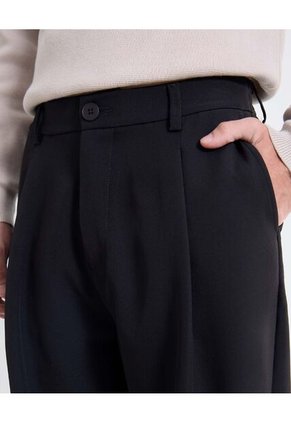Pantalón Sastre De Corte Actual  Para Hombre Negro Seven Seven