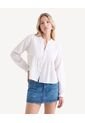 Blusa Bordada De Cuello Neru  Para Mujer Blanco Seven Seven de Seven Seven