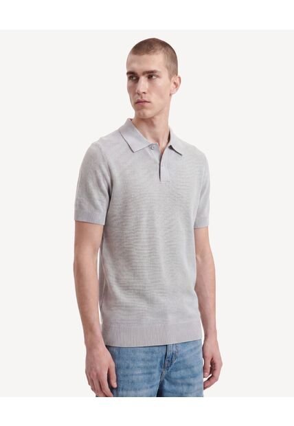Polo Tricot  Regular  Para Hombre Gris Seven Seven