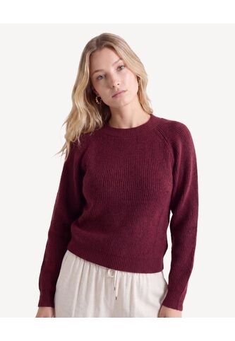 Saco Tejido De Largo Equilibrado  Para Mujer Vino Seven Seven Seven Seven