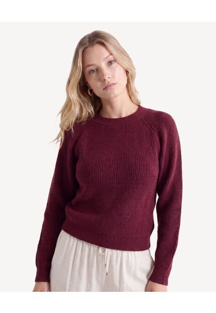Saco Tejido De Largo Equilibrado  Para Mujer Vino Seven Seven