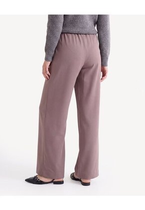 Pantalón Amplio Con Ajuste En Cintura  Para Mujer Café Seven Seven