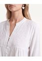 Blusa Bordada De Cuello Neru  Para Mujer Blanco Seven Seven de Seven Seven