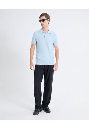 Polo Tejido Tricot  Para Hombre Azul Seven Seven