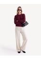 Saco Tejido De Largo Equilibrado  Para Mujer Vino Seven Seven de Seven Seven