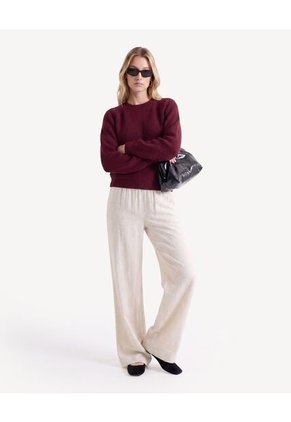 Saco Tejido De Largo Equilibrado  Para Mujer Vino Seven Seven