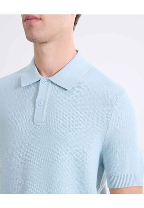 Polo Tejido Tricot  Para Hombre Azul Seven Seven