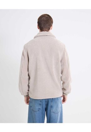 Chaqueta Tejida Con Borrego  Para Hombre Beige Seven Seven