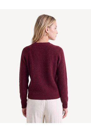 Saco Tejido De Largo Equilibrado  Para Mujer Vino Seven Seven