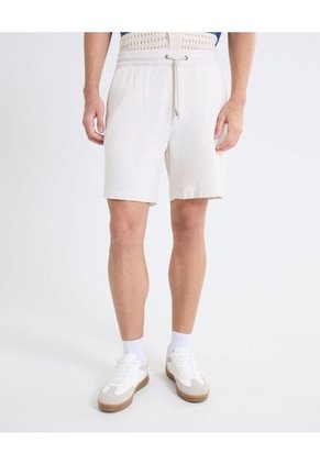 Bermuda Rústica De Cordón Ajustable  Para Hombre Beige Seven Seven