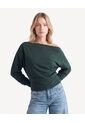 Buzo Cuello Ojal Contemporáneo  Para Mujer Verde Seven Seven de Seven Seven
