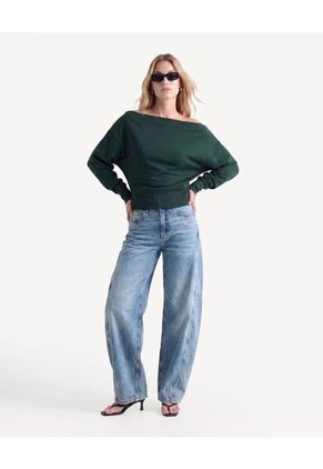 Buzo Cuello Ojal Contemporáneo  Para Mujer Verde Seven Seven