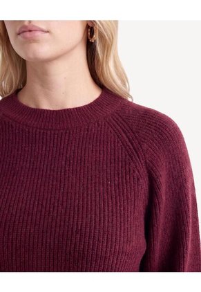 Saco Tejido De Largo Equilibrado  Para Mujer Vino Seven Seven