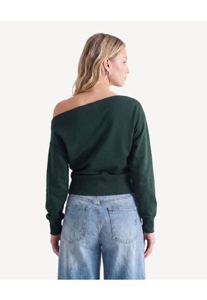 Buzo Cuello Ojal Contemporáneo  Para Mujer Verde Seven Seven