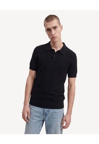Polo Tejido En Tricot  Para Hombre Negro Seven Seven Seven Seven