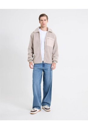 Chaqueta Tejida Con Borrego  Para Hombre Beige Seven Seven