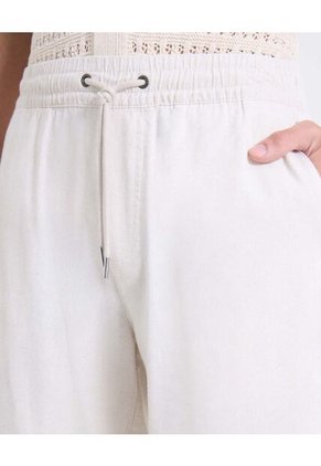 Bermuda Rústica De Cordón Ajustable  Para Hombre Beige Seven Seven