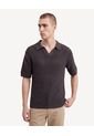 Polo Tejido Abierto  Para Hombre Gris Seven Seven de Seven Seven