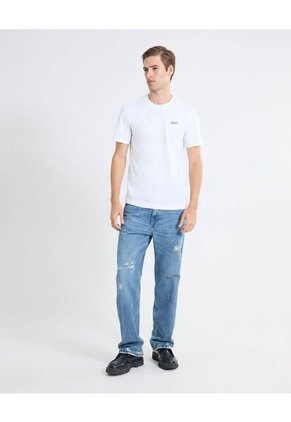 Camiseta Detalle Gráfico  Para Hombre Blanco Seven Seven