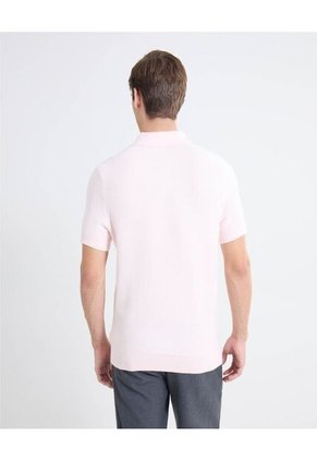 Polo Tricot De Apariencia Actual  Para Hombre Rosado Seven Seven