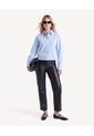 Blusa Camisera Con Contrastes Sutiles  Para Mujer Azul Seven Seven de Seven Seven