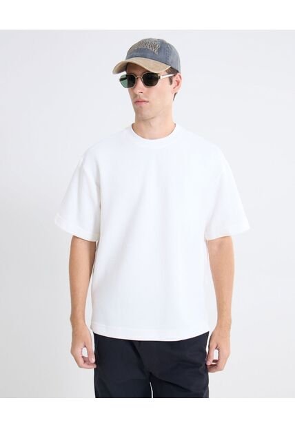 Camiseta Silueta Relajada  Para Hombre Blanco Seven Seven