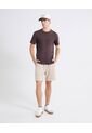 Camiseta Acento Visual Frontal  Para Hombre Café Seven Seven de Seven Seven