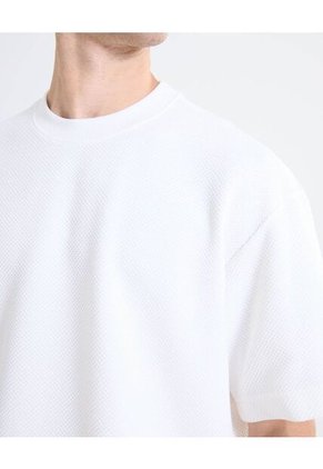 Camiseta Silueta Relajada  Para Hombre Blanco Seven Seven